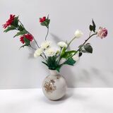 Vase en céramique ivoire et détails floraux marron par Rosenthal, Italie