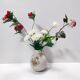 Ivory Ceramic Vase with Brown Floral Details by Rosenthal, Italy