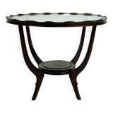 Italian round coffee table from the 1950s with a glass top, attributed to Carlo di Carli.