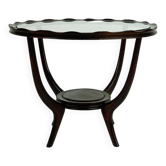 Table basse italienne ronde des années 50 avec plateau en verre, attribuée à Carlo di Carli.