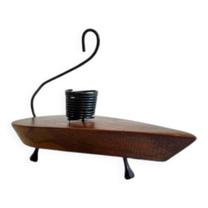 Bougeoir brutaliste bois