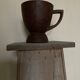 Midcentury Cubist XXXL Cup in West African Monoxyl Wood