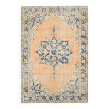 Large Blue Persian Area Rug, 206x294Cm