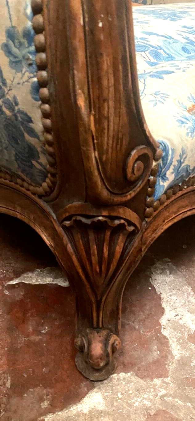 Pair of Louis XV style daybed in stained wood XX century