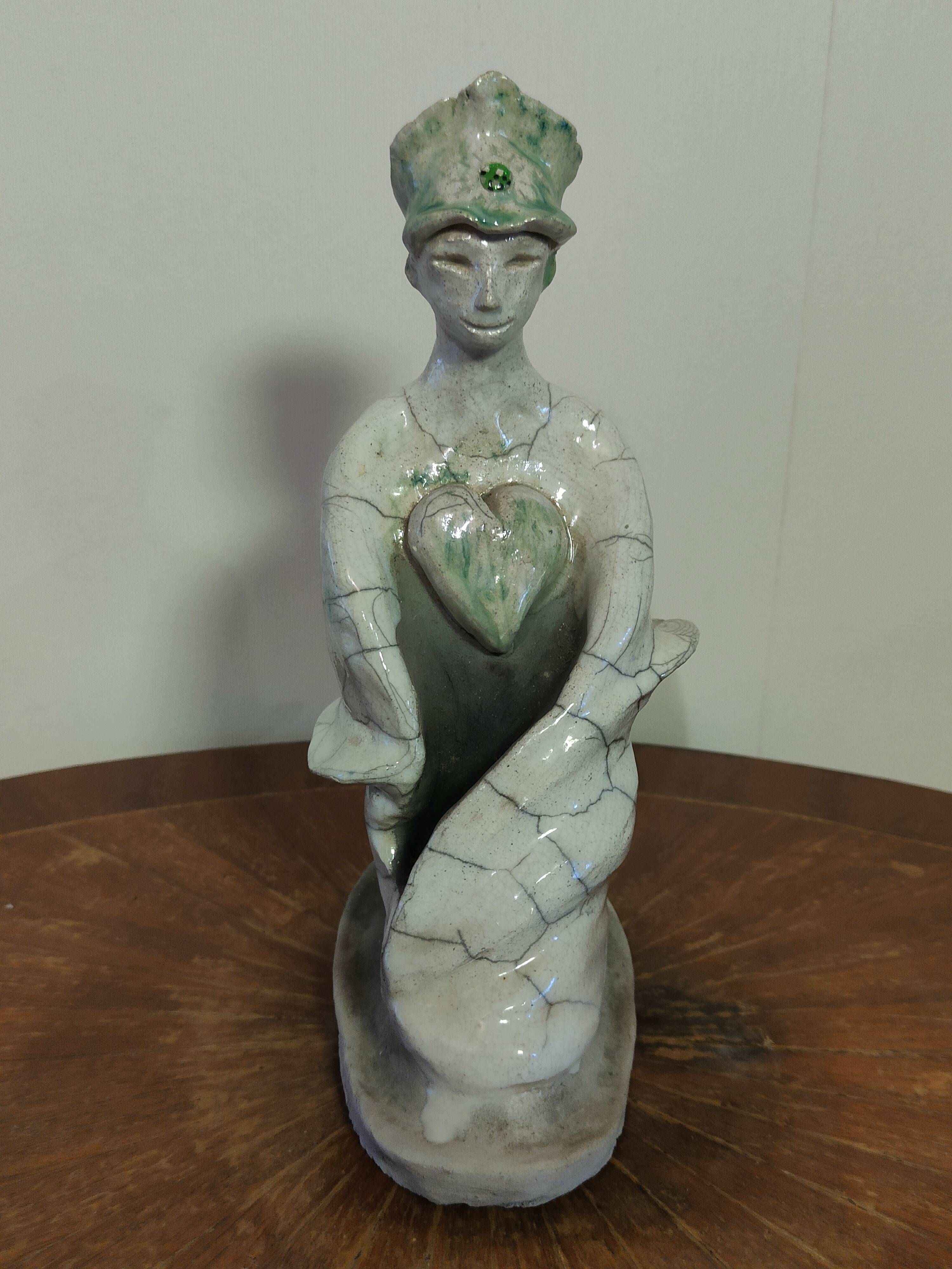 Glazed stoneware sculpture "The Guardians of Hearts"