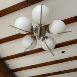 Chrome and opaline chandelier 70