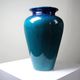 Vintage vase Dinis Portugal in turquoise and cobalt blue ceramic, 1970s.