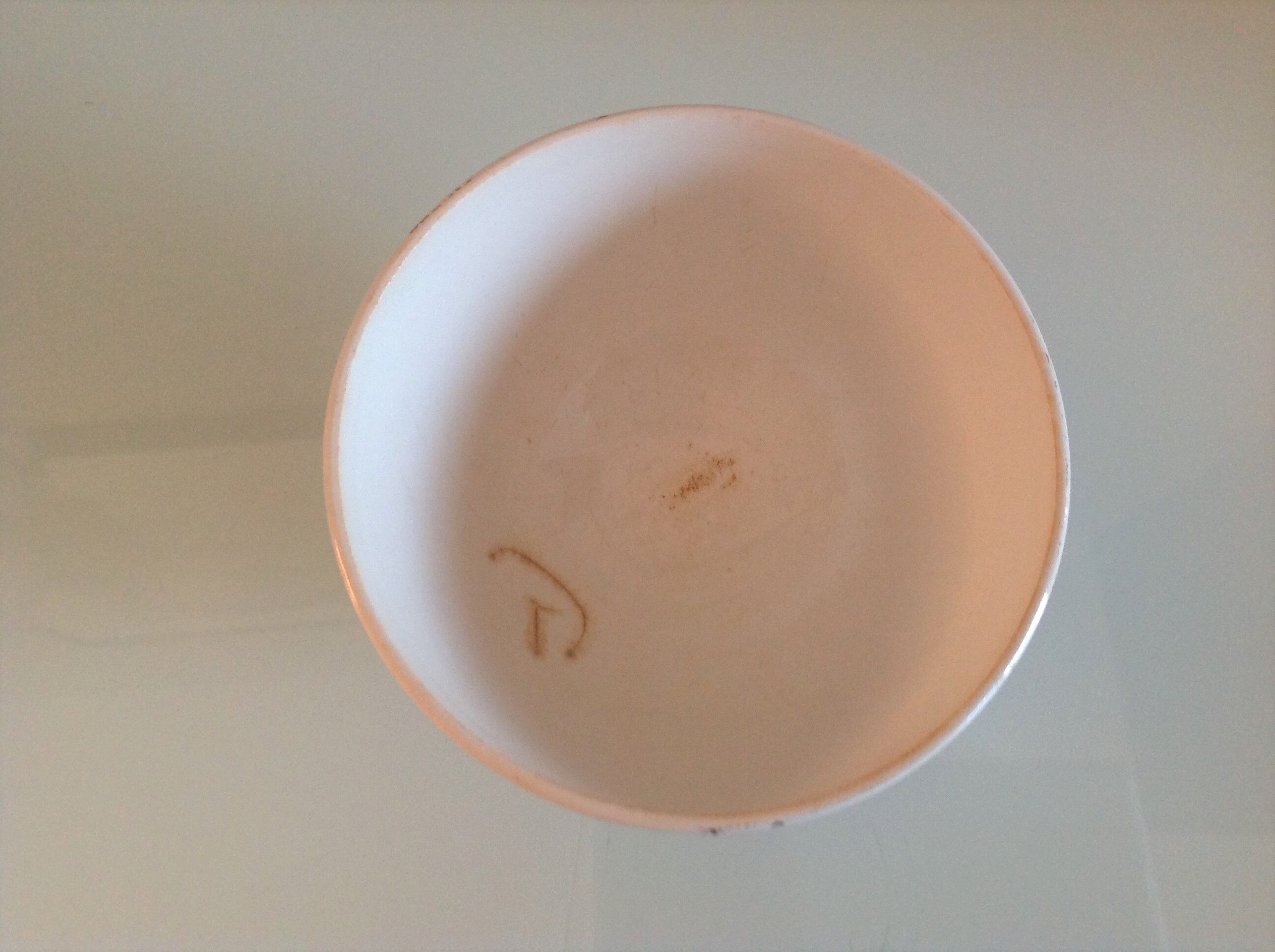 Purple and white ribbed bowl / vintage 50s-60s