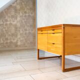 Professional furniture, artist, Scandinavian origin, solid wood and leather