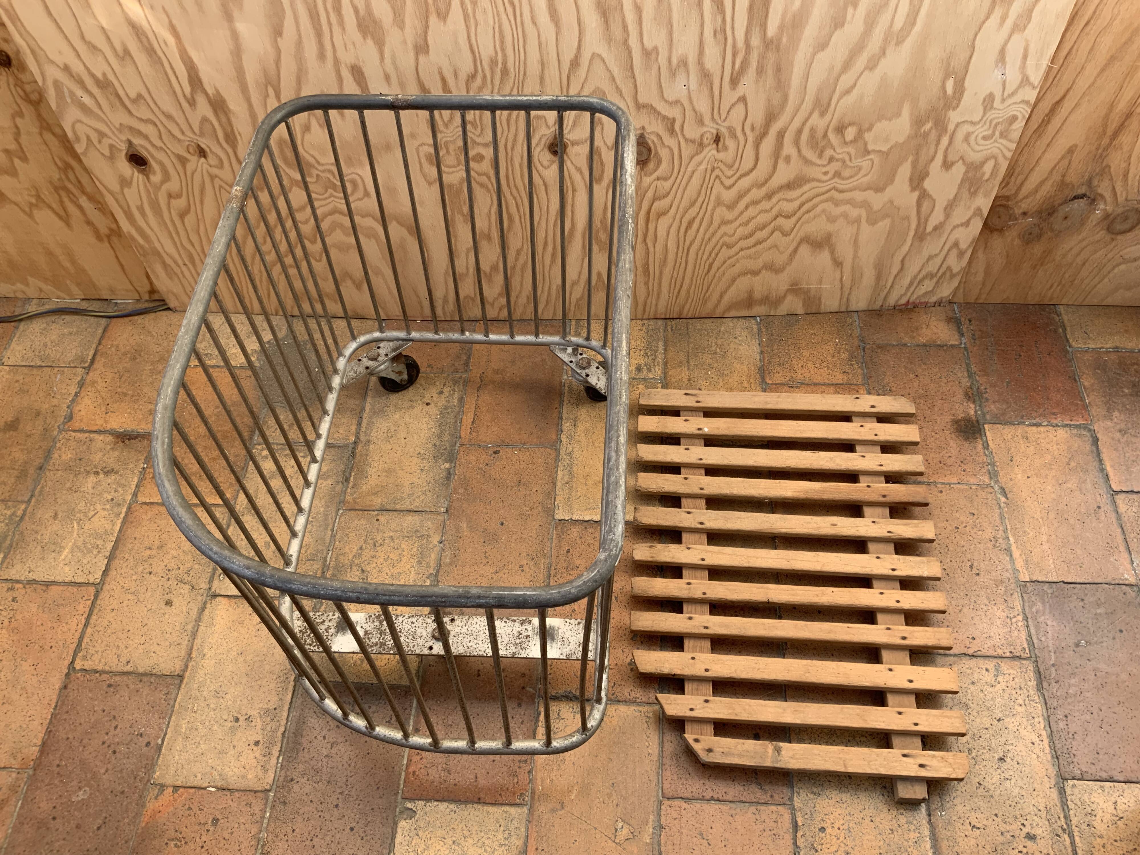 Vintage metal industrial trolley