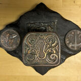 Vintage wood and copper hook
