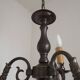 Italian Vintage Silver Brushed Metal 3 Light Flemish Style Chandelier