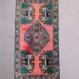 Small Vintage Turkish Rug 105x52 cm, Short Runner, Tribal, Shabby Chic