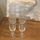 6 chiseled champagne flutes made of transparent glass