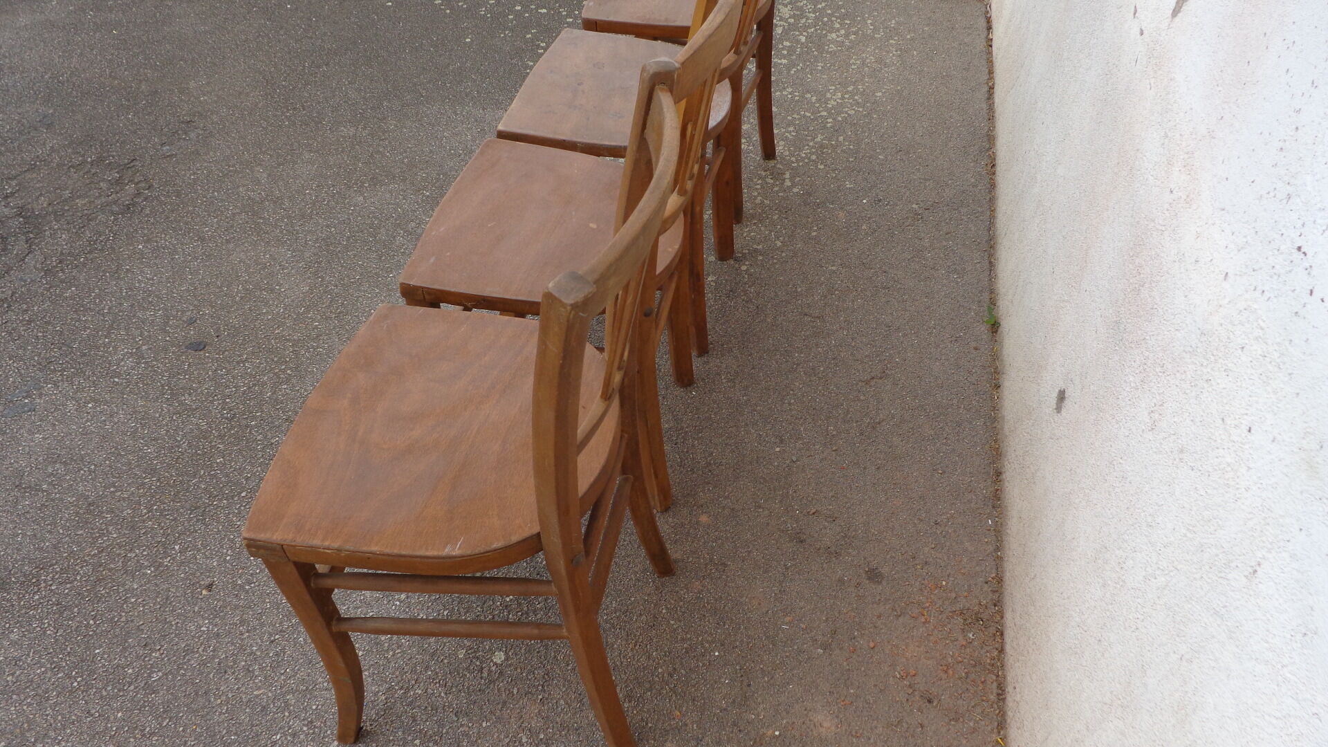 4 faux wood bistro chairs