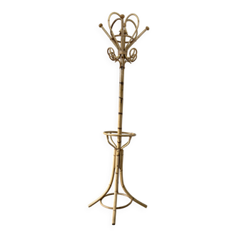 Porte manteaux rotin vintage