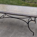 Zellige table in Moroccan mosaic