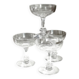 Set of 4 champagne glasses in crystal St Louis model Caton