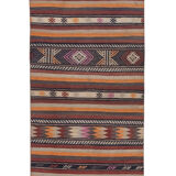 Turkish kilim runner with modern design, boho nomadic stair runner 80 x 512 cm
