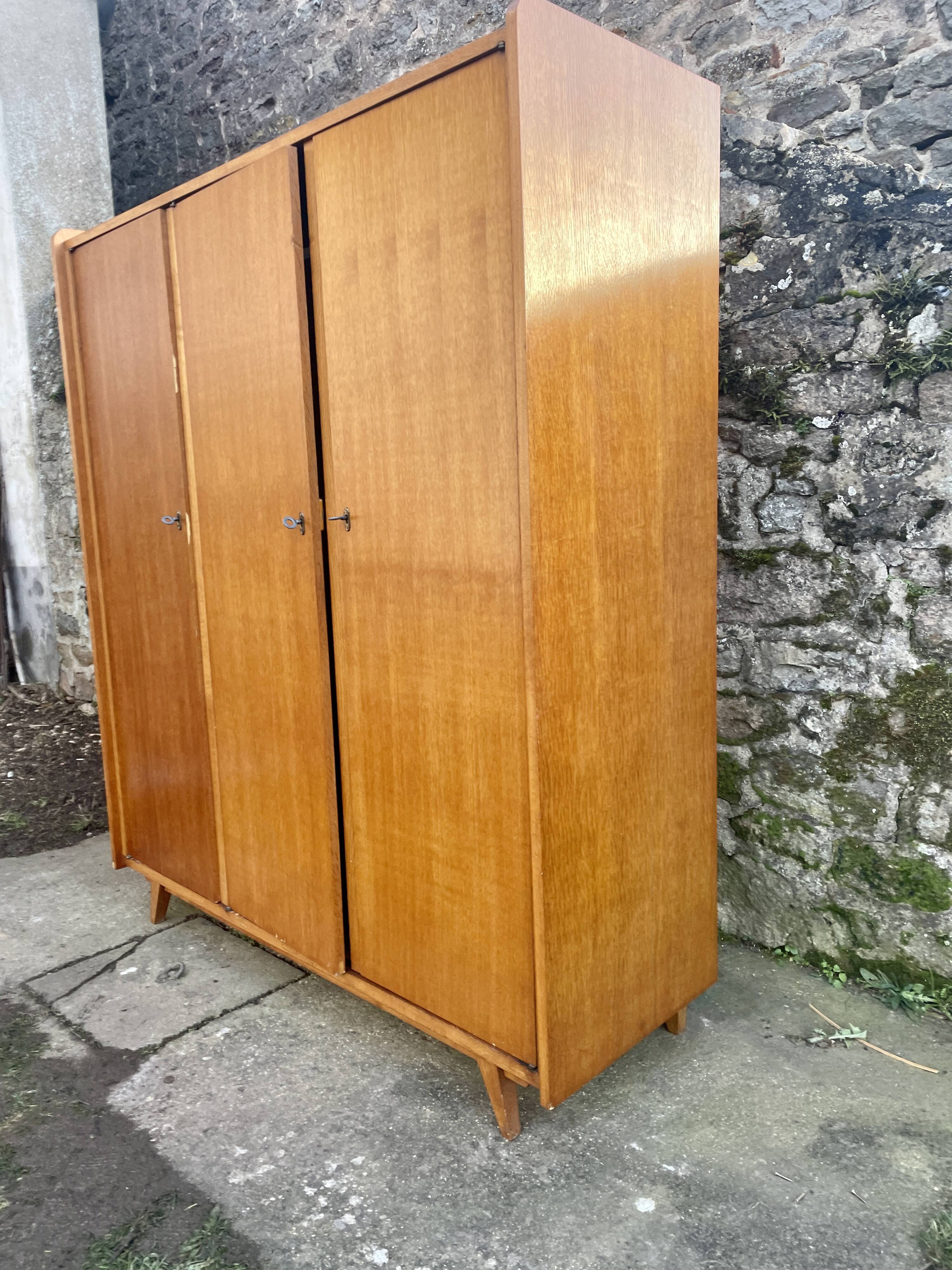 Blonde wood wardrobe 1970