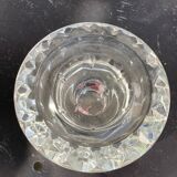 Set of 3 glass and crystal candle holders, Arques crystal, vintage