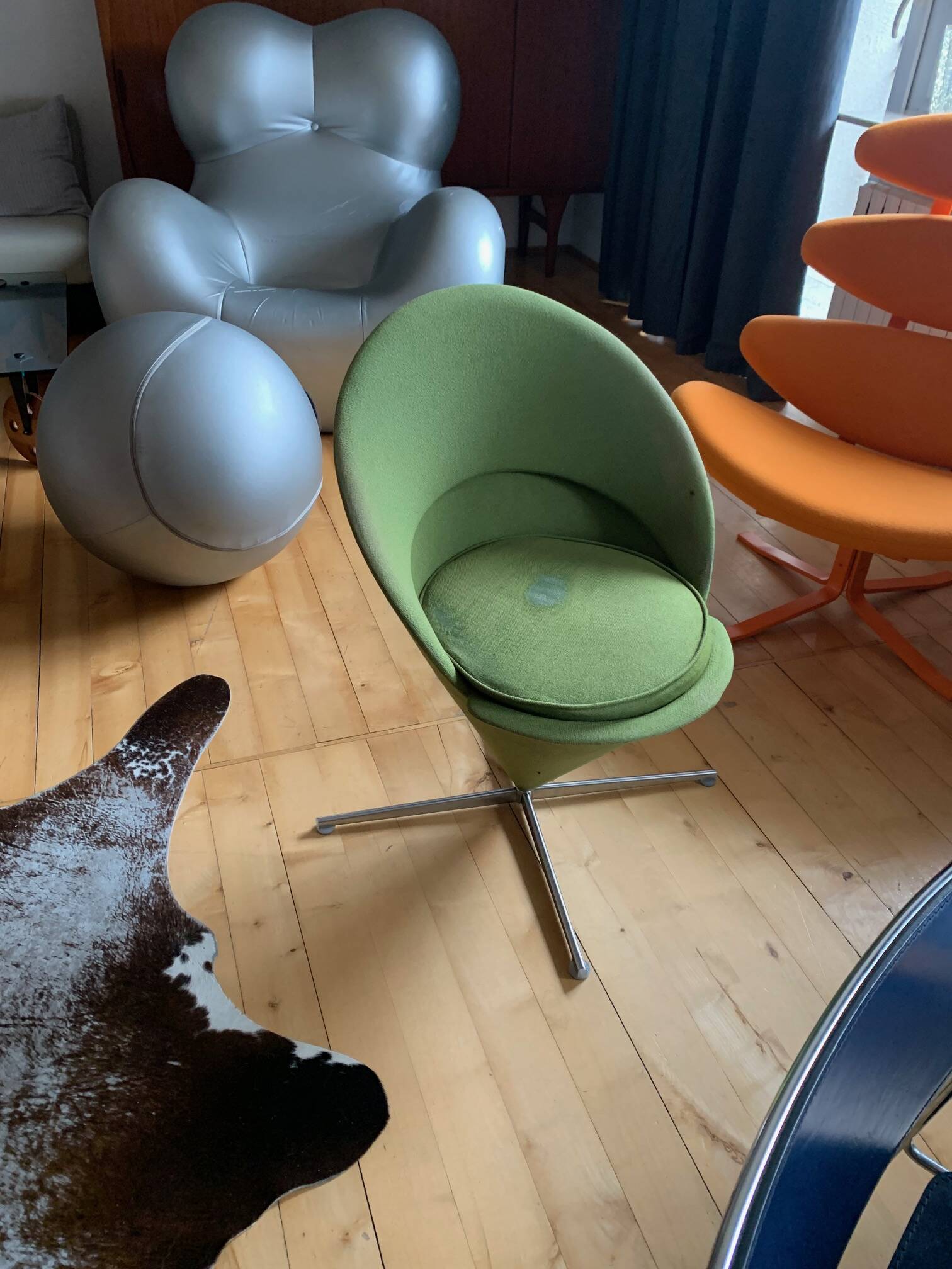 Cone chair, model K1, designed by Verner Panton, Plus-Linje, Denmark, 1950s