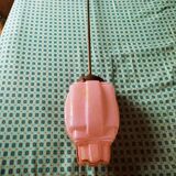 Art Deco pendant lamp in pink glass