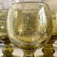 6 stemmed glasses in green blown glass