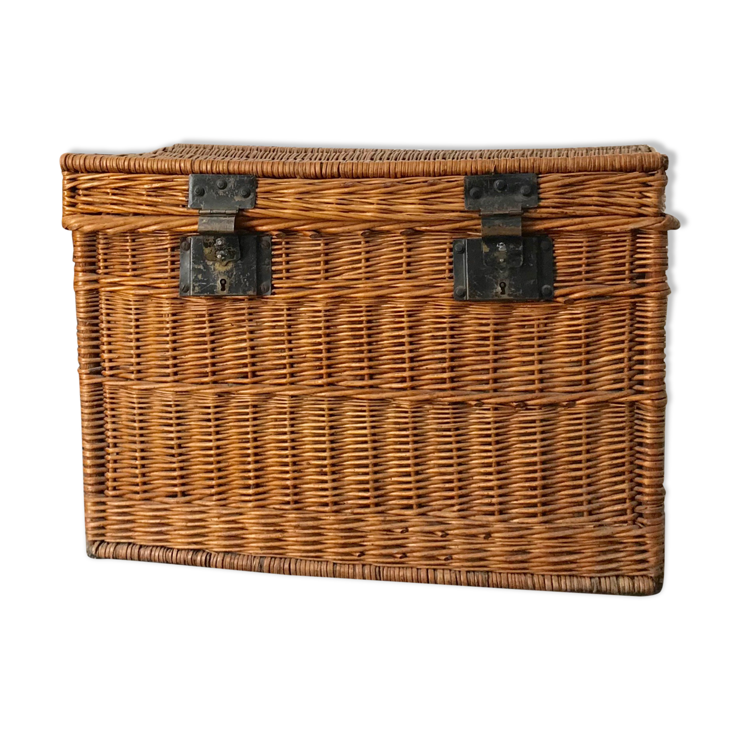 Old wicker trunk