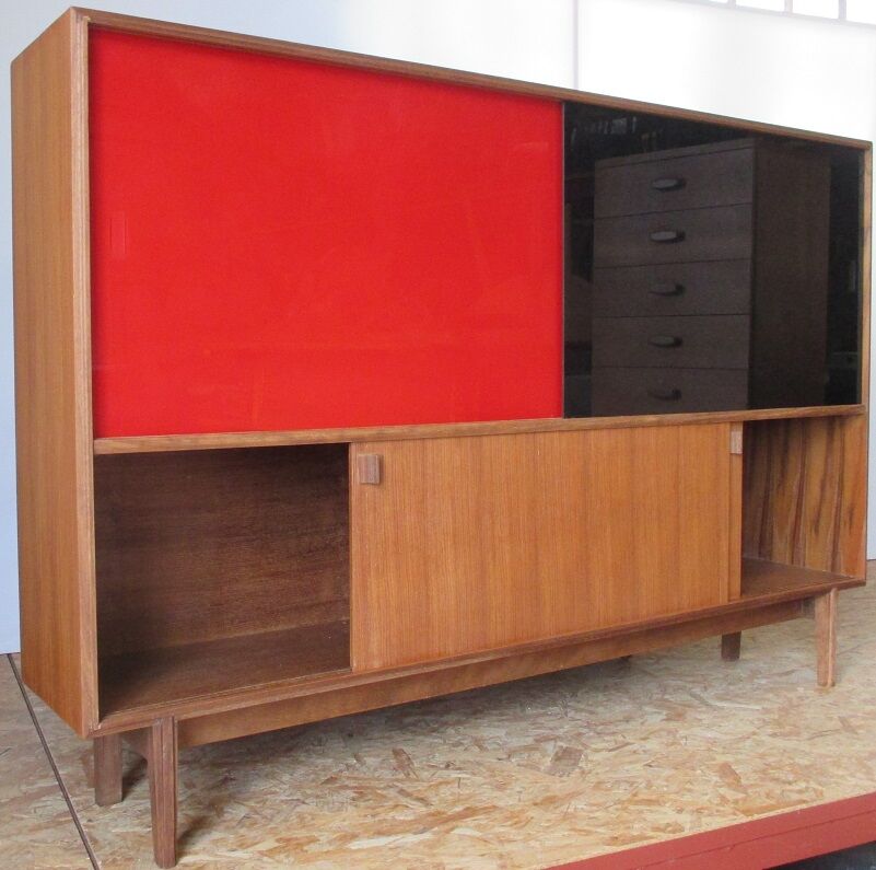 Buffet in teak doors sliding