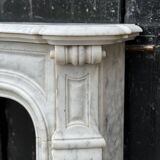 Louis XV style fireplace in white Carrara marble circa 1880