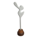 Biomorphic bisque sculpture, on turned wooden base, 37 cm