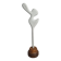Biomorphic bisque sculpture, on turned wooden base, 37 cm