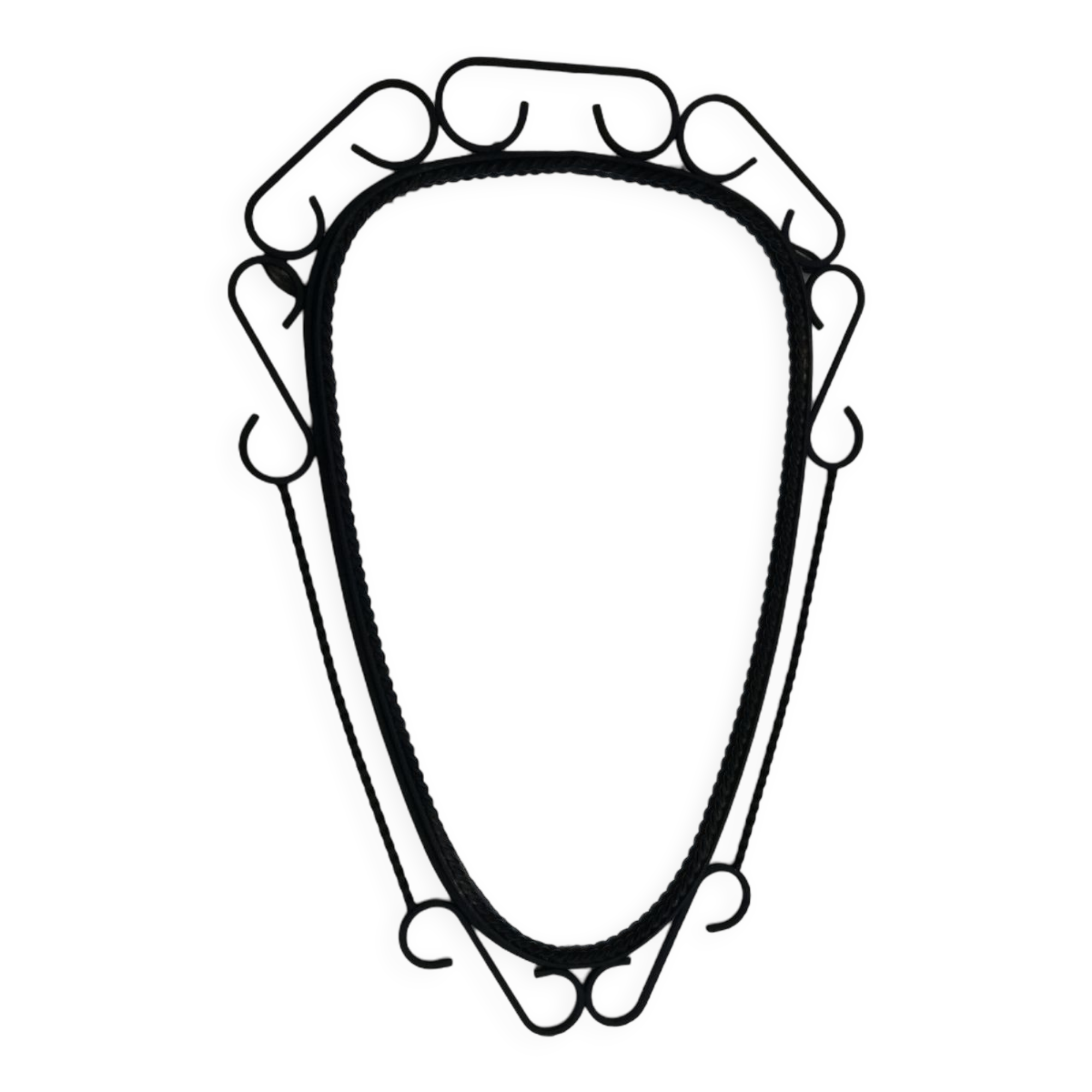 Rear-view mirror with black metal frame, 50x70 cm