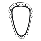 Rear-view mirror with black metal frame, 50x70 cm