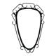 Rear-view mirror with black metal frame, 50x70 cm