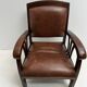Colonial armchair in teak and leather