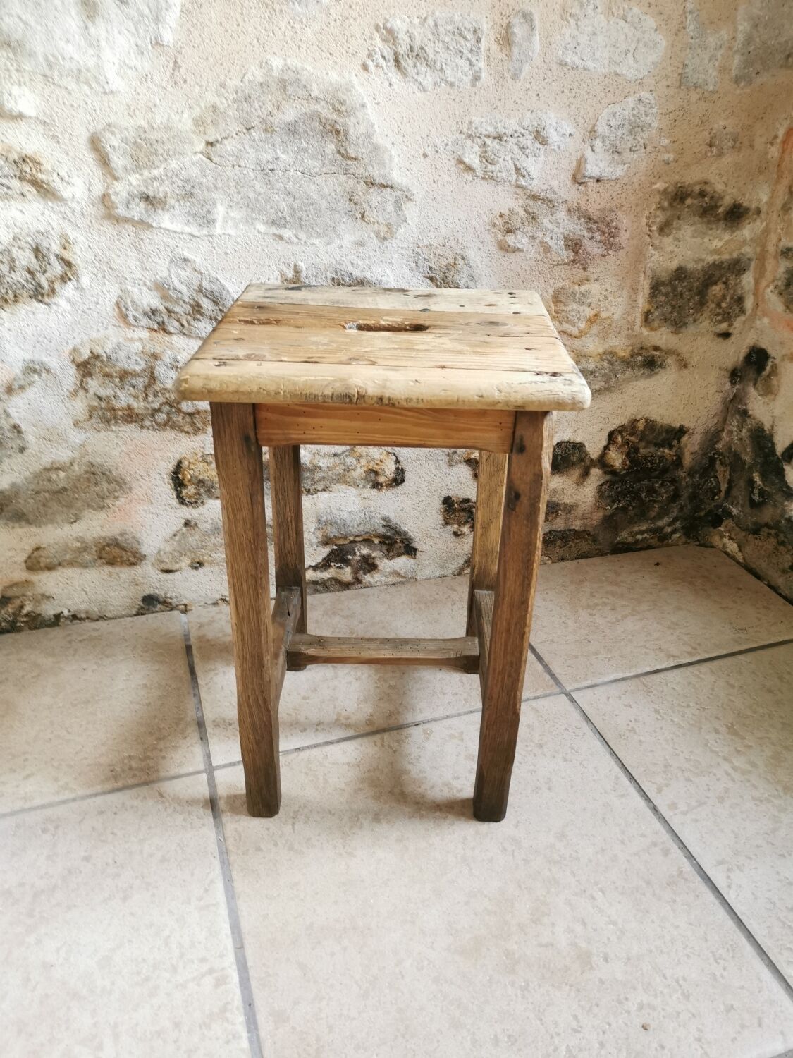 Wooden workshop stool