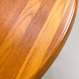 Table à manger ronde en teck danois avec rallonge, années 1970