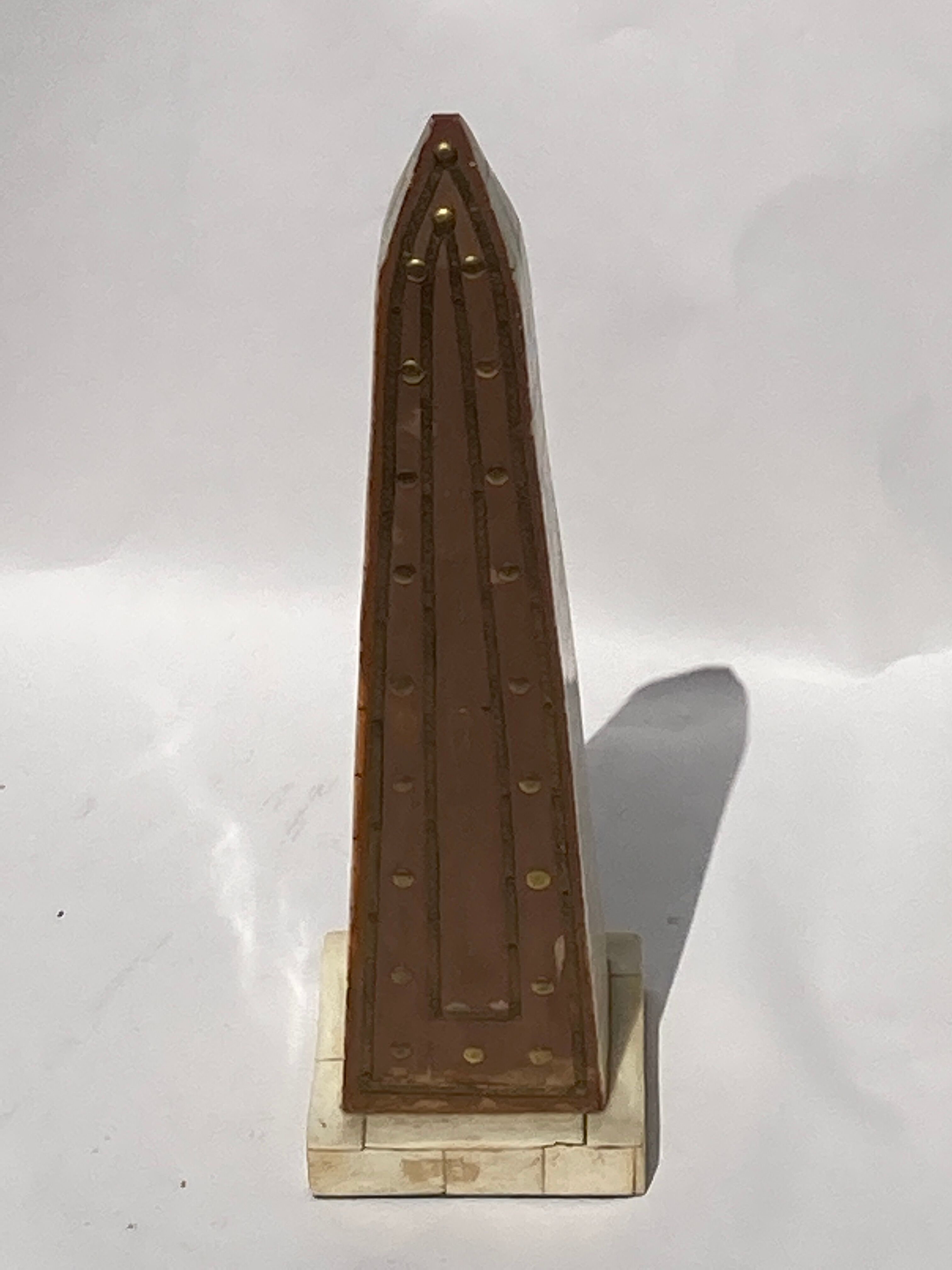 Grand tour bone inlay candle holders, candle sticks and obelisk, ca 1895 France