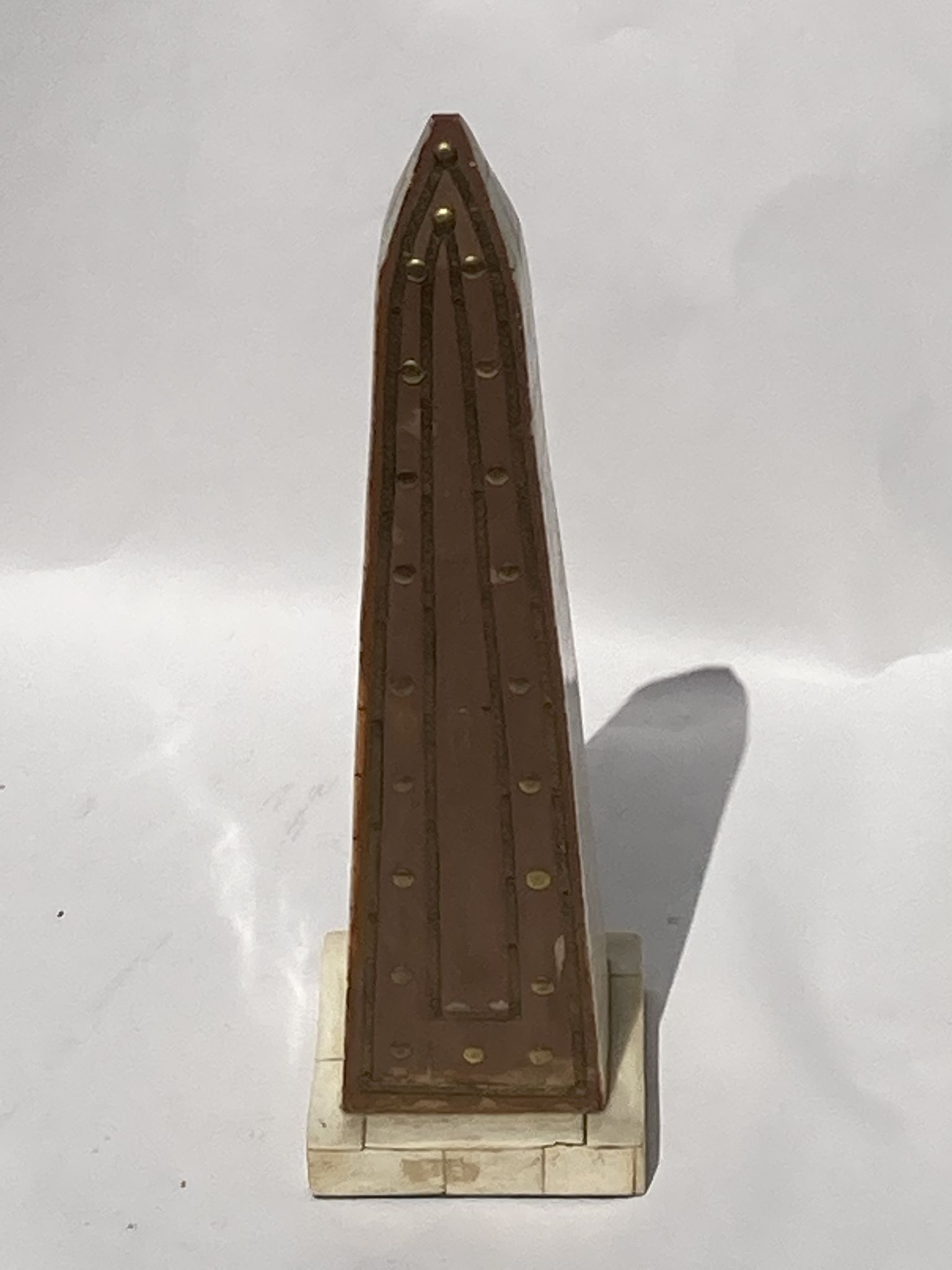 Grand tour bone inlay candle holders, candle sticks and obelisk, ca 1895 France