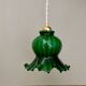 Suspension tulipe vintage en verre vert