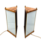 Leonardo Mosso 2 palisander and brass table lamps, Italy 1970s
