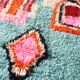 Pink and blue boujaad berber carpet in wool, hand-woven in morocco