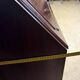 Antique mahogany secretary, upholstered flap and interior storage