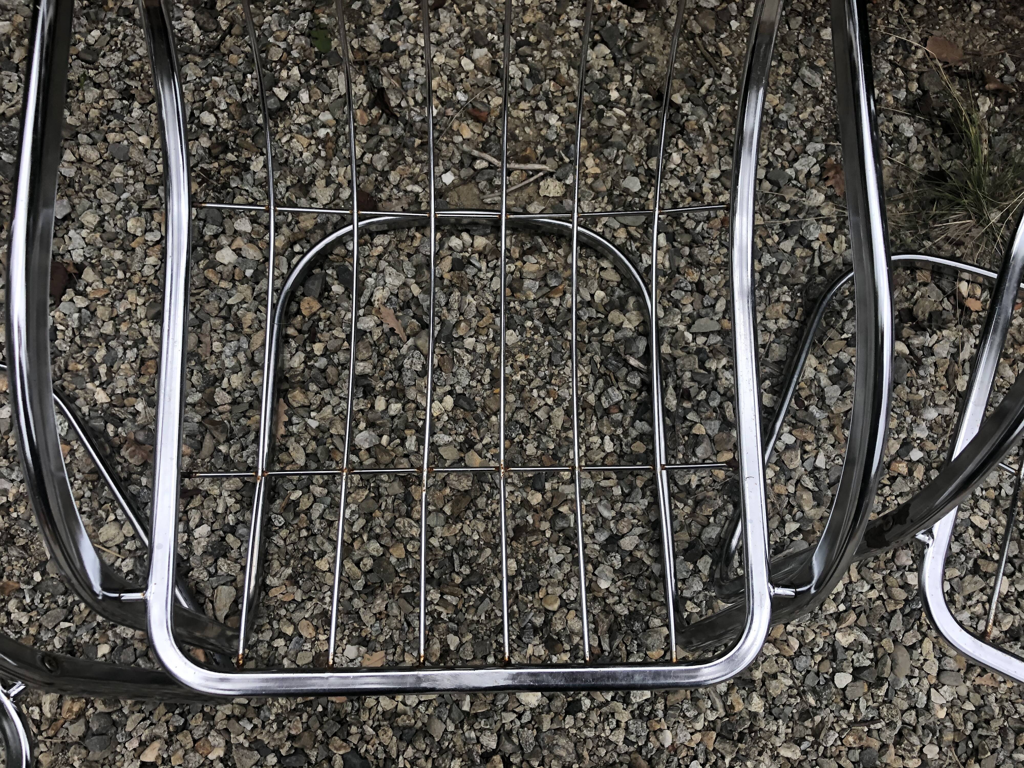 Lot of 6 chrome chairs Cidue edition, Italy 70s/80s