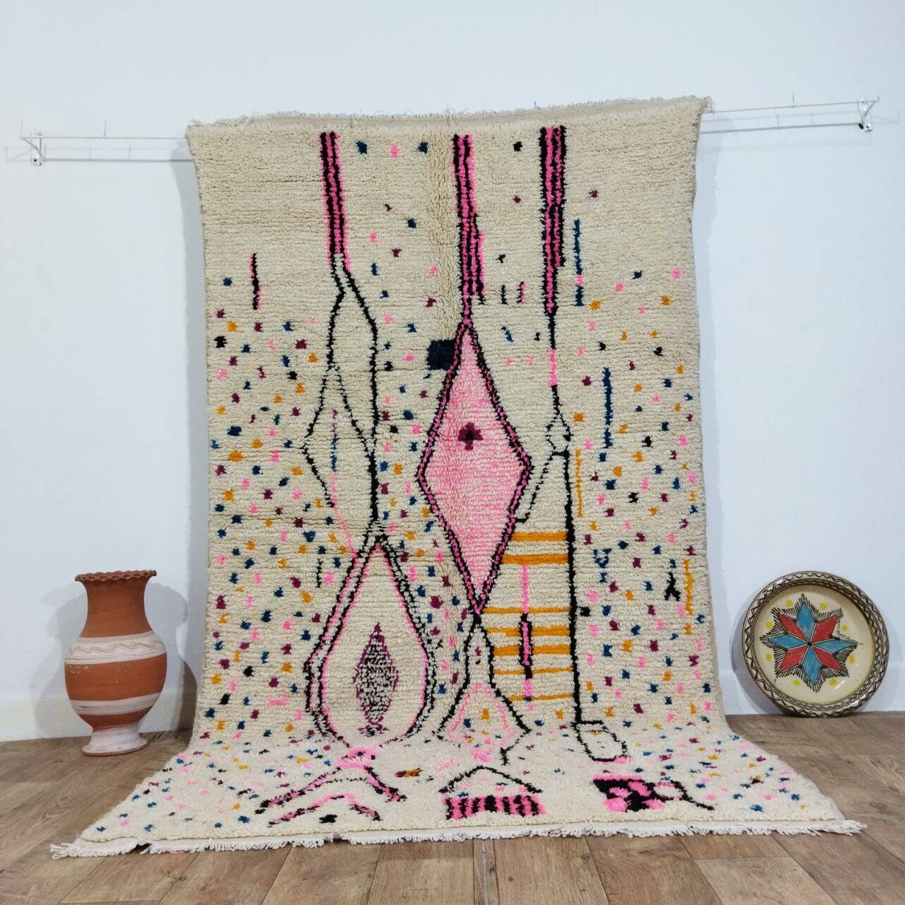 Handmade Moroccan Berber rug 253 X 143 CM