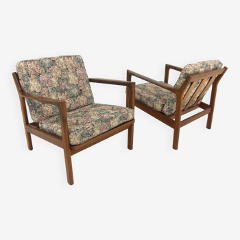 Set of 2 Scandinavian teak armchairs, Karl Erik Ekselius, JOC, Sweden, 1960