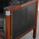Black cow leather armchair in Art Deco design