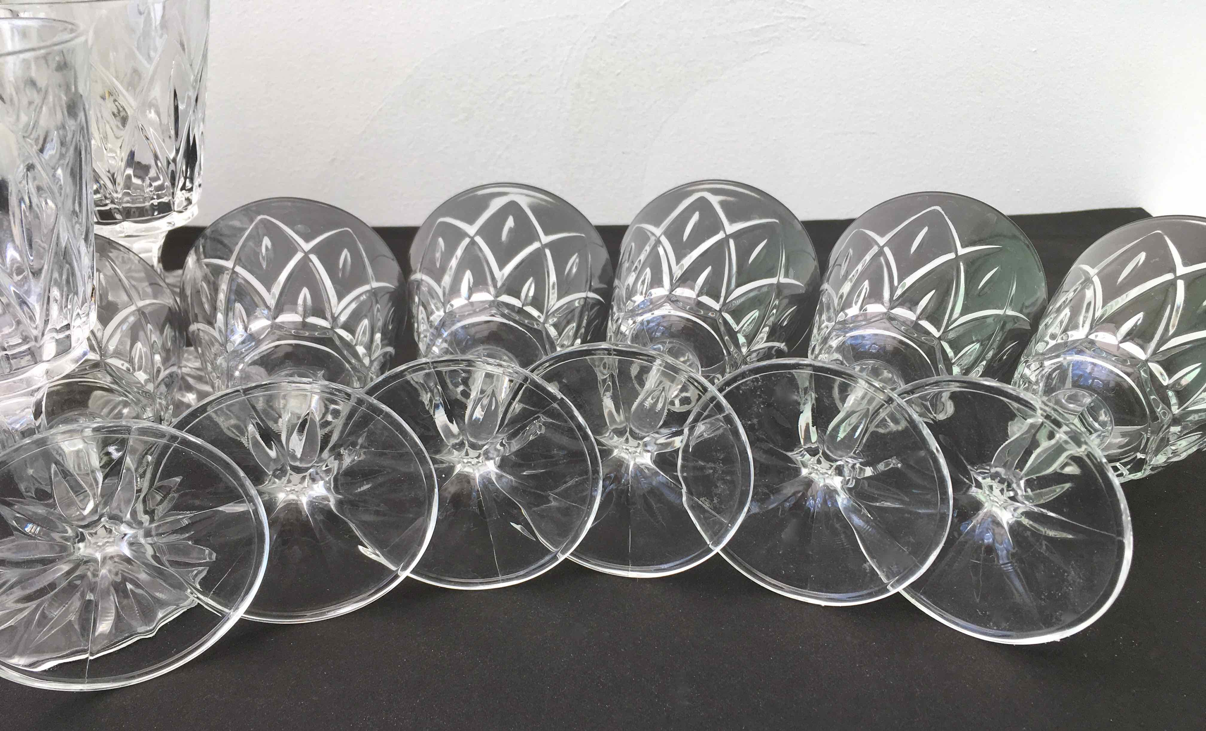 Set of 11 vintage wine glasses